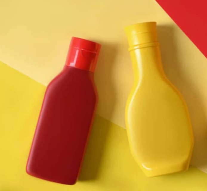 Plastic sauce bottles